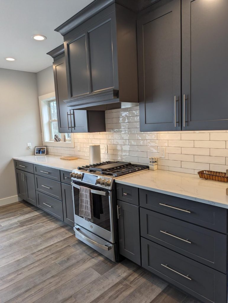 kitchen counter and stove